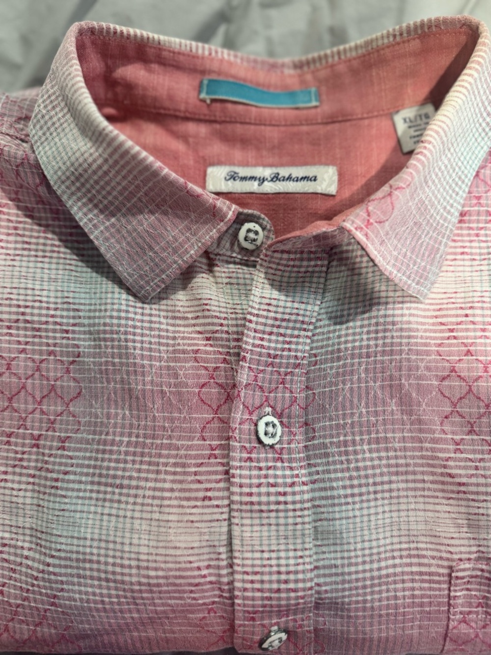 Tommy Bahama Ravenna Plaid Short Sleeve Button Down Linen Blend Men's Size XL - Picture 12 of 12